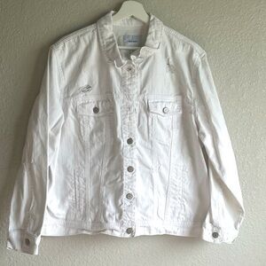 NWOT Old Navy Distressed White Jean Jacket